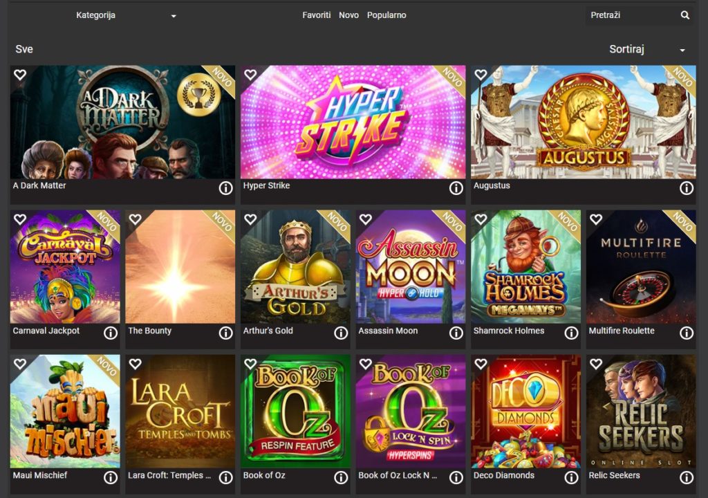 Igre koje nudi HL Casino