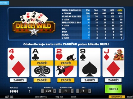 Deuces Wild – video poker koji se igra s džoker dvojkom