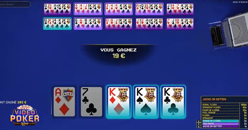 Video poker Evolution Gaming