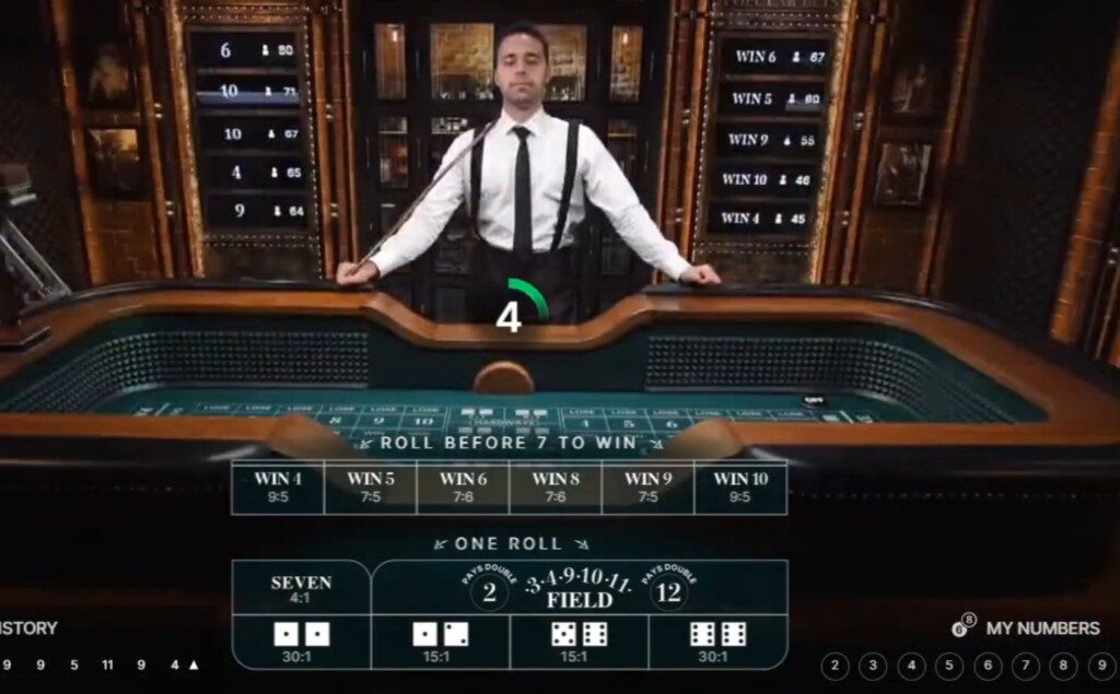 Craps live Evolution