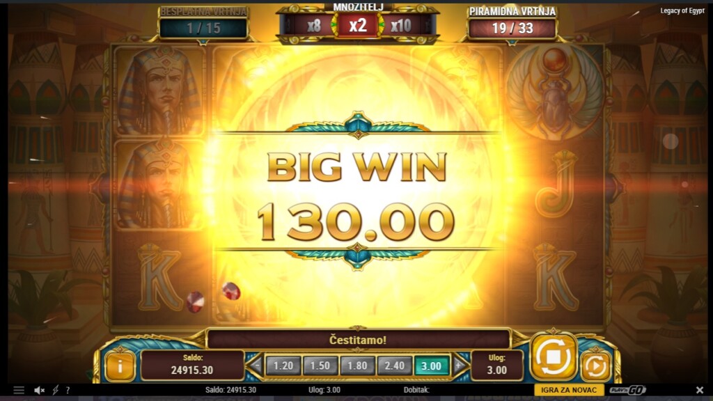 Legacy of Egypt Big Win