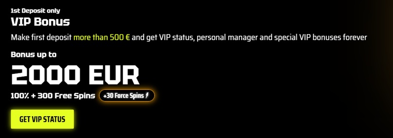 VIP bonus do 2000 eura