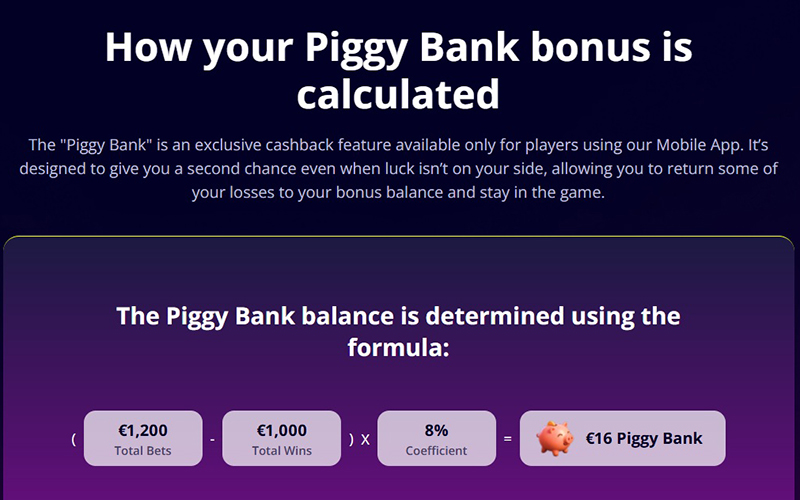 Slotoro Piggy Bank bonus
