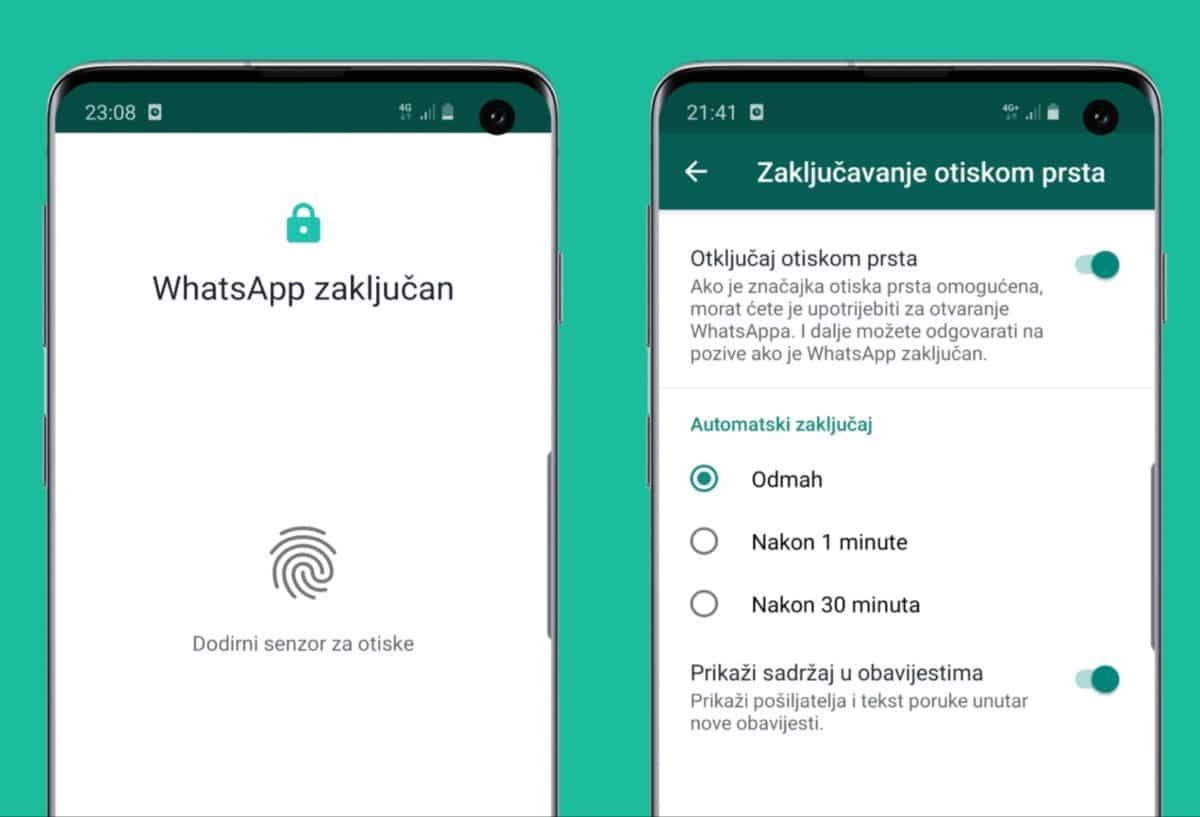 WhatsApp fingerprint lock