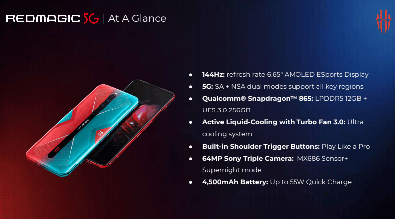 Specifikacije RedMagic 5G telefona