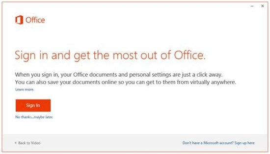 Visio sign-in identity