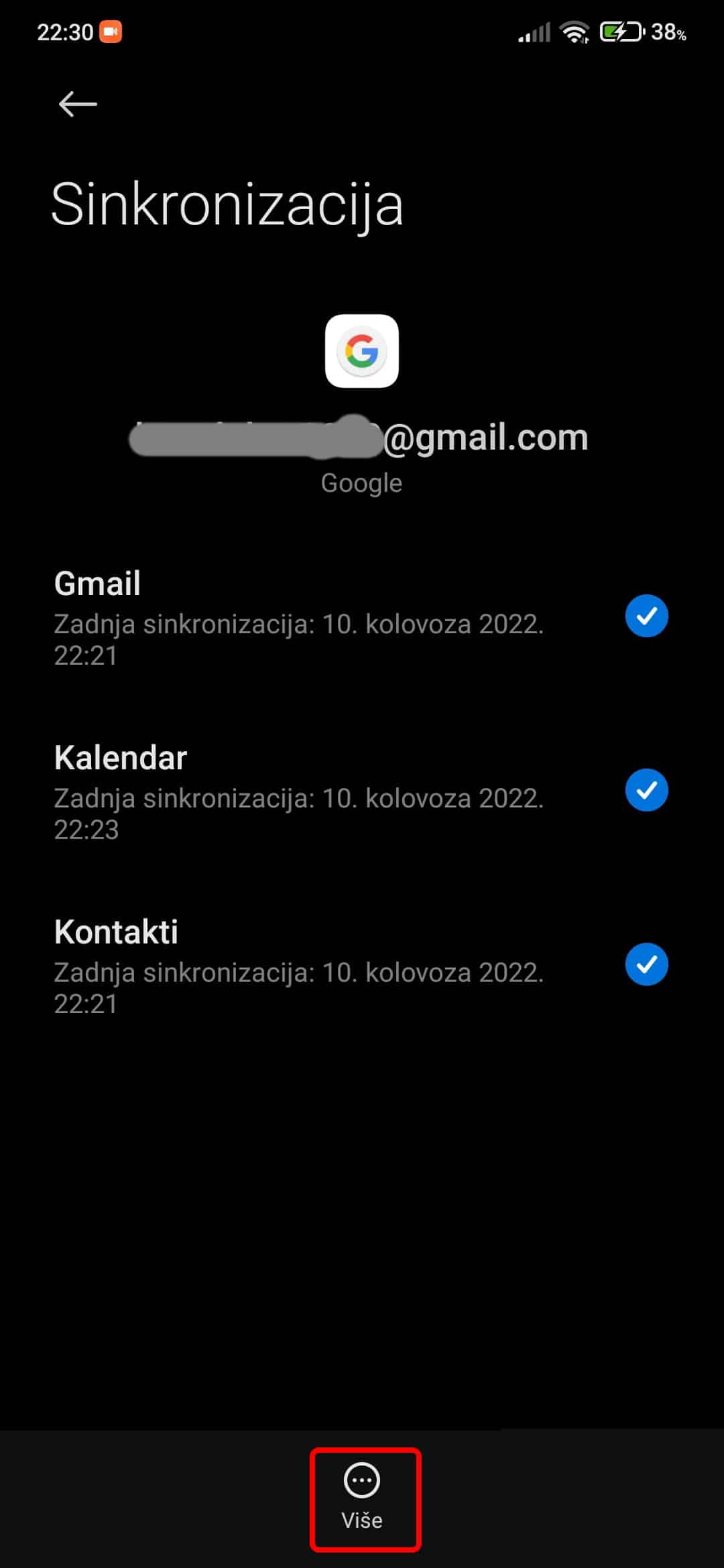 Ukloniti Gmail račun s mobitela