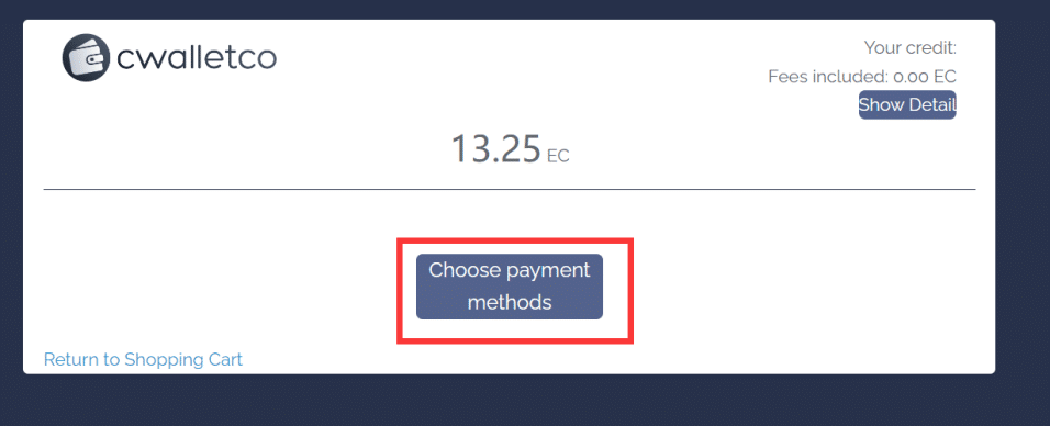 Choose payment methods