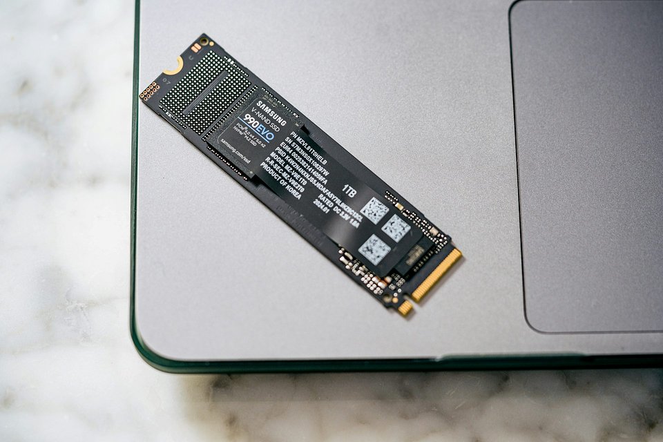 M.2 SSD on laptop surface