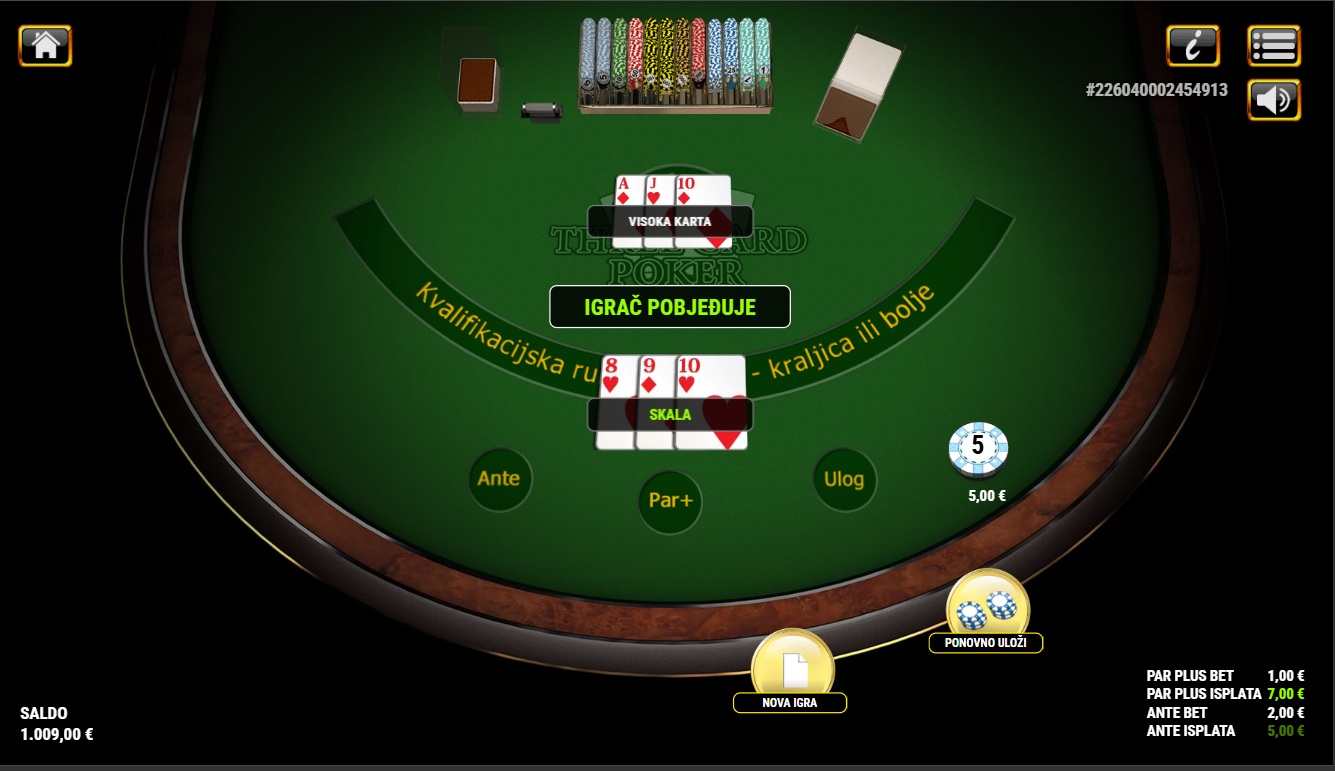 Three Card Poker ruka