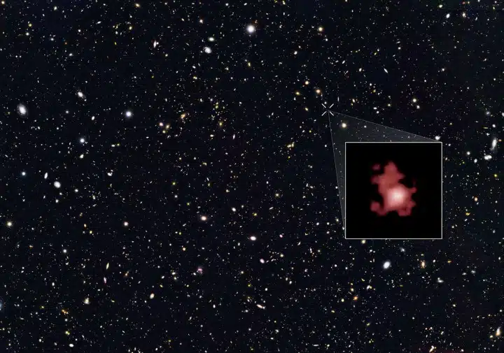 Galaksija GN-z11, snimljena pomoću svemirskog teleskopa Hubble (FOTO: NASA, ESA, P. Oesch ( Yale University)