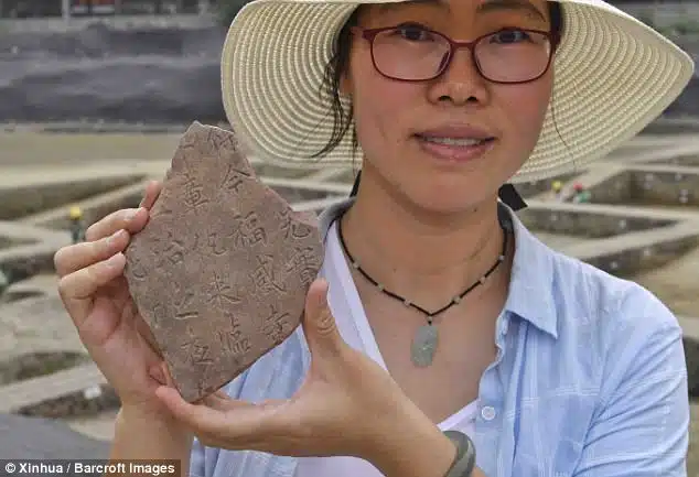The team of archaeologists unearthed over 1,000 tablets inscribed with Buddhist scriptures, and more than 500 stone sculptures, alongside glazed tiles